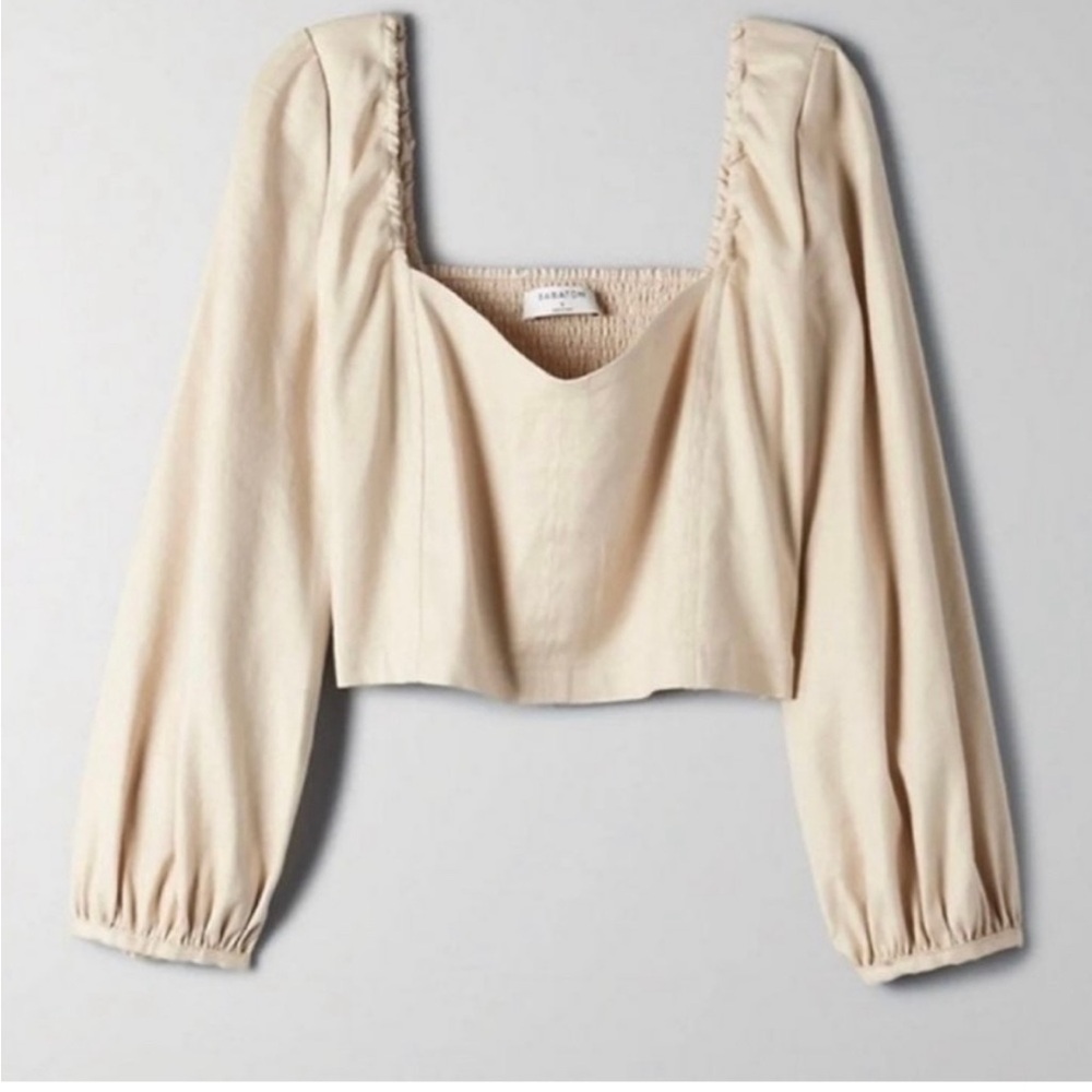 Aritzia | Babaton cropped linen top (XS)